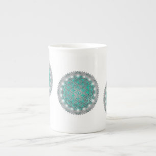 FLOWER OF LIFE - Sacred Geometrie Light 2 Bone China Mug
