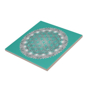 FLOWER OF LIFE - Sacred Geometrie Light 2 Ceramic Tile