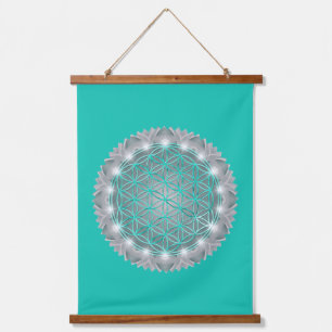FLOWER OF LIFE - Sacred Geometrie Light 2 Hanging Tapestry
