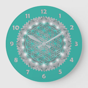 FLOWER OF LIFE - Sacred Geometrie Light 2 Large Clock