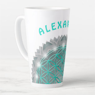 FLOWER OF LIFE - Sacred Geometrie Light 2 Latte Mug
