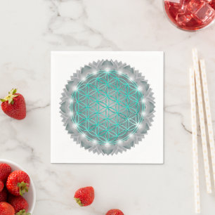 FLOWER OF LIFE - Sacred Geometrie Light 2 Napkin