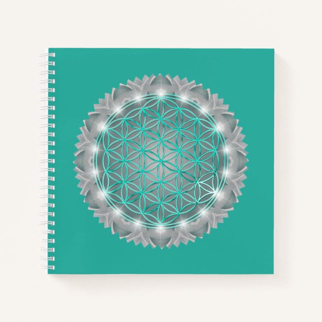 FLOWER OF LIFE - Sacred Geometrie Light 2 Notebook (Front)