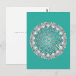 FLOWER OF LIFE - Sacred Geometrie Light 2 Postcard