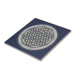 FLOWER OF LIFE - Sacred Geometrie Symbol Art 1 Ceramic Tile
