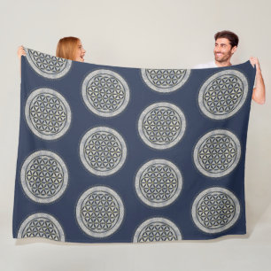 FLOWER OF LIFE - Sacred Geometrie Symbol Art 1 Fleece Blanket