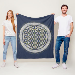 FLOWER OF LIFE - Sacred Geometrie Symbol Art 1 Fleece Blanket