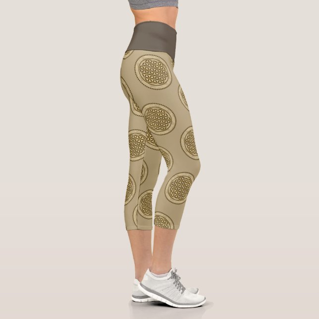 FLOWER OF LIFE - Sacred Geometrie Symbol Art 2 Capri Leggings (Right)
