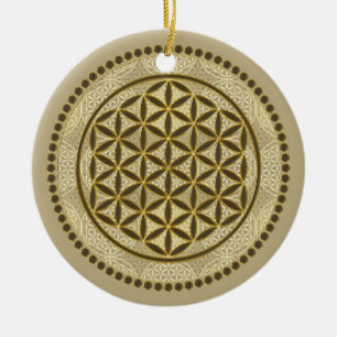 FLOWER OF LIFE - Sacred Geometrie Symbol Art 2 Ceramic Ornament