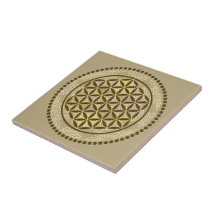 FLOWER OF LIFE - Sacred Geometrie Symbol Art 2 Ceramic Tile