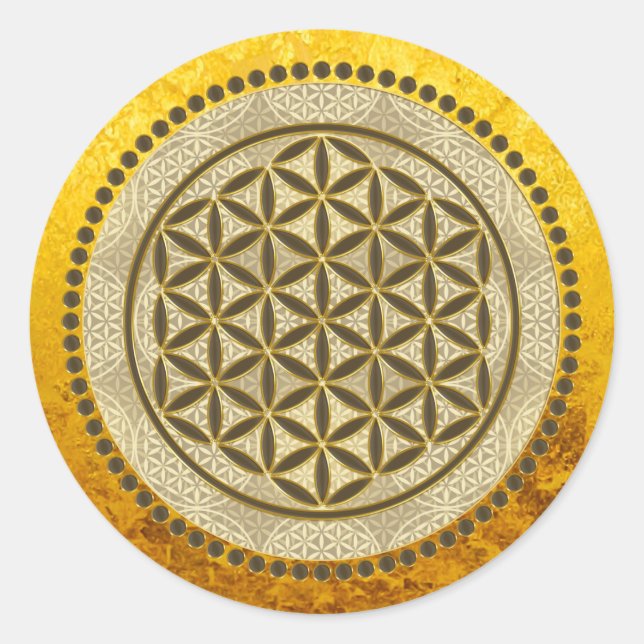 FLOWER OF LIFE - Sacred Geometrie Symbol Art 2 Classic Round Sticker (Front)