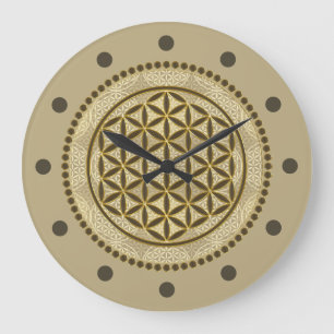 FLOWER OF LIFE - Sacred Geometrie Symbol Art 2 Large Clock