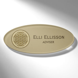 FLOWER OF LIFE - Sacred Geometrie Symbol Art 2 Name Tag