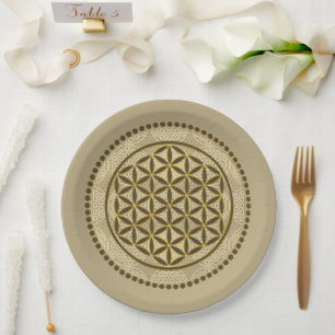 FLOWER OF LIFE - Sacred Geometrie Symbol Art 2 Paper Plate