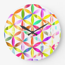 Flower of Life Sacred Geometry Design Wall Clock