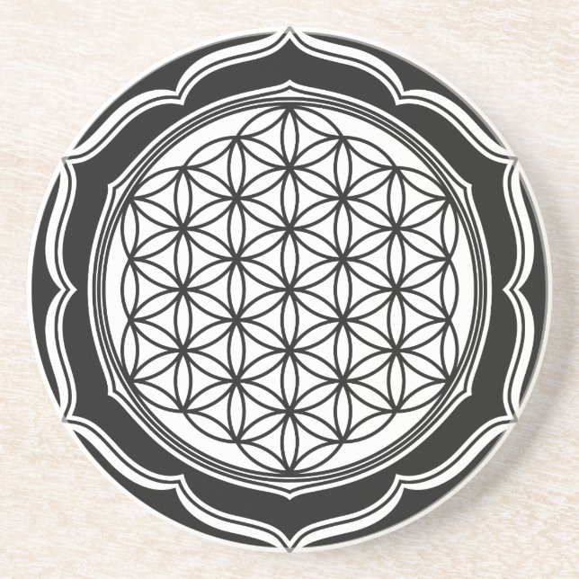 Flower of life, Sacred Geometry, Healing Symbol Coaster (Front)