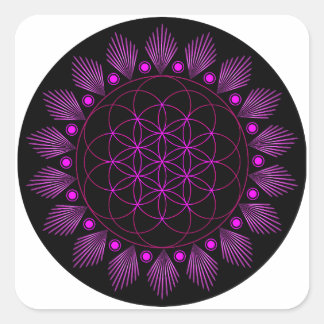 Flower of life, Sacred Geometry, Healing Symbol Square Sticker