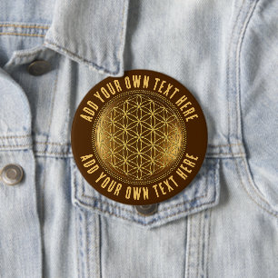 FLOWER OF LIFE - Sacred Geometry Medaillon 1 10 Cm Round Badge