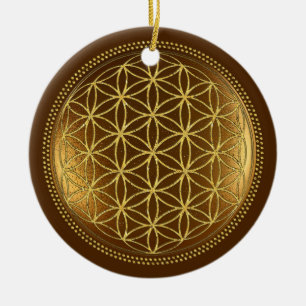 FLOWER OF LIFE - Sacred Geometry Medaillon 1 Ceramic Ornament