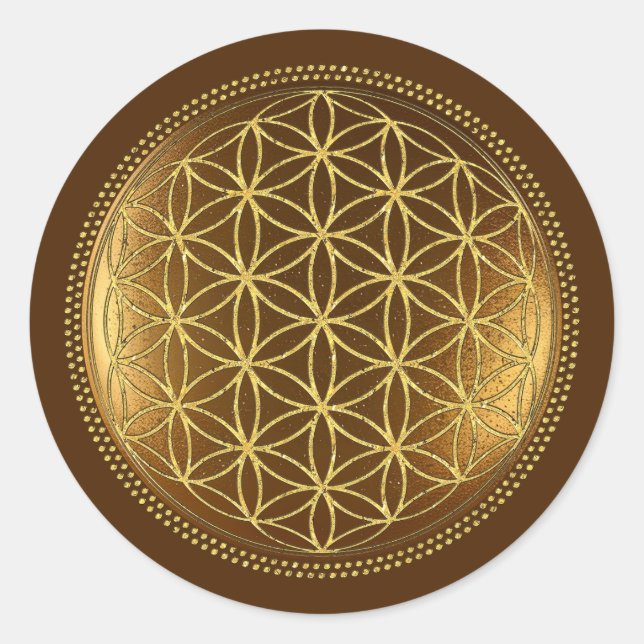 FLOWER OF LIFE - Sacred Geometry Medaillon 1 Classic Round Sticker (Front)