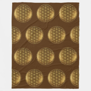 FLOWER OF LIFE - Sacred Geometry Medaillon 1 Fleece Blanket