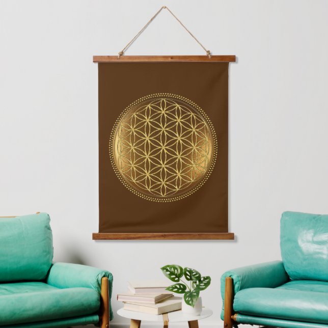 FLOWER OF LIFE - Sacred Geometry Medaillon 1 Hanging Tapestry (Living Room)