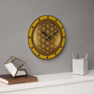 FLOWER OF LIFE - Sacred Geometry Medaillon 1 Large Clock