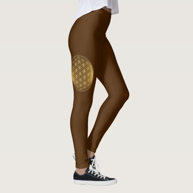 FLOWER OF LIFE - Sacred Geometry Medaillon 1 Leggings (Right)