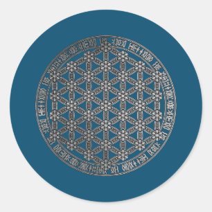 Flower Of Life Sacred Geometry Psychedelic Classic Round Sticker