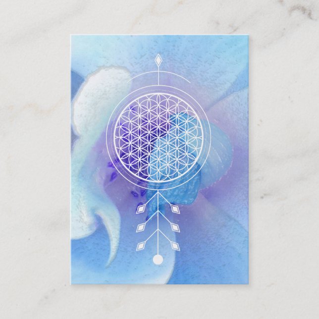 *~* Flower of Life  Sacred Geometry Reiki Yoga Business Card (Front)