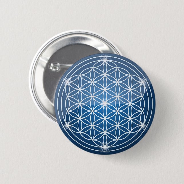 flower of life sacred geometry shapes seed of life 6 cm round badge (Front & Back)