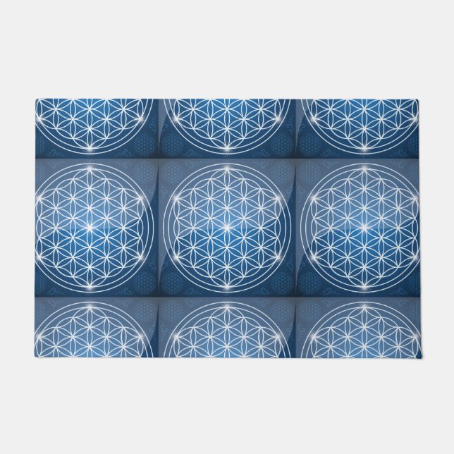 flower of life sacred geometry shapes seed of life doormat (Front)