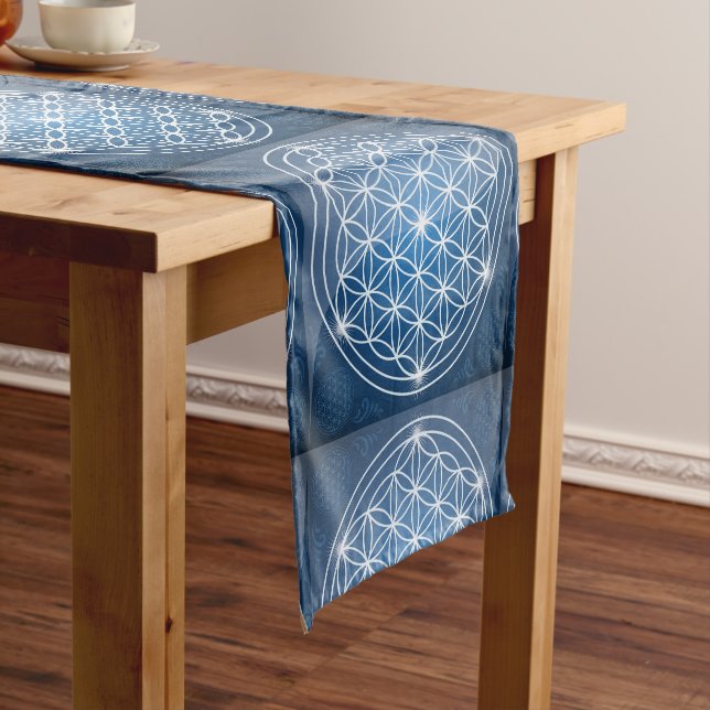 flower of life sacred geometry shapes seed of life short table runner (In Situ)