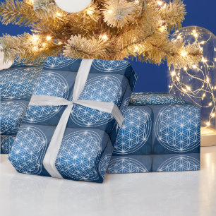 flower of life sacred geometry shapes seed of life wrapping paper