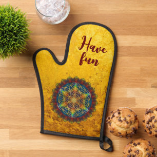 FLOWER OF LIFE - Sacred Geometry Symbol 9 Oven Mitt