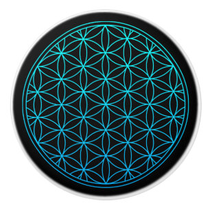flower of life sacred geometry symbol ancient zen ceramic knob