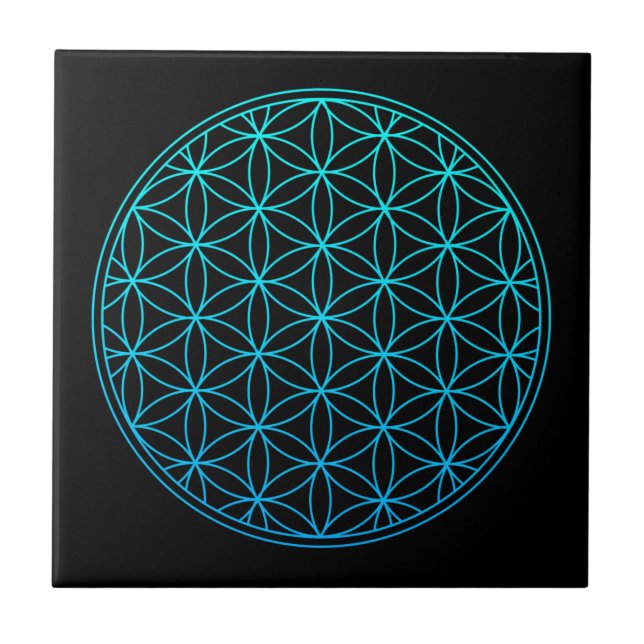 flower of life sacred geometry symbol ancient zen  ceramic tile (Front)