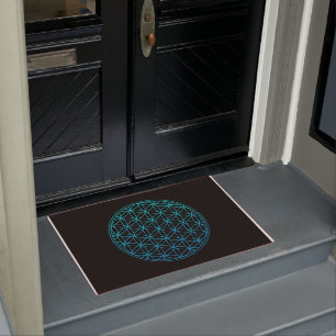 flower of life sacred geometry symbol ancient zen  doormat