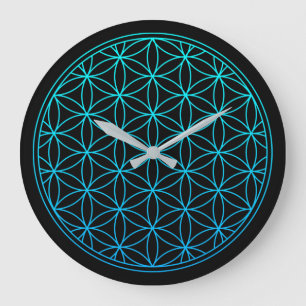 flower of life sacred geometry symbol ancient zen  large clock