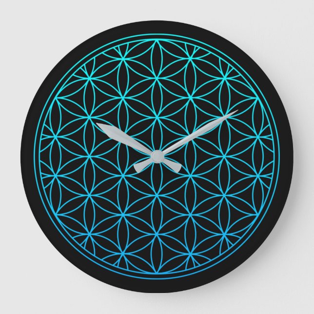 flower of life sacred geometry symbol ancient zen  large clock (Front)