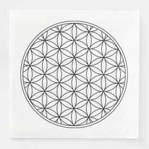 flower of life sacred geometry symbol ancient zen  napkin