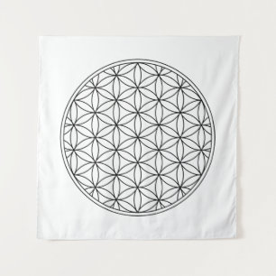 flower of life sacred geometry symbol ancient zen  tapestry