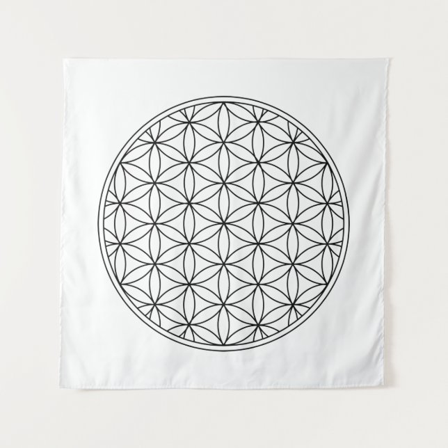 flower of life sacred geometry symbol ancient zen  tapestry (Front)