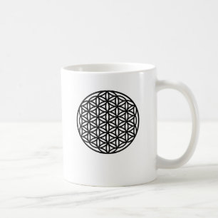 Flower of Life Sacred Geometry Symbol (black) Coffee Mug