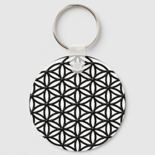 Flower of Life Sacred Geometry Symbol (black) Key Ring