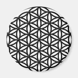 Flower of Life Sacred Geometry Symbol (black) Magnet