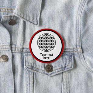 FLOWER OF LIFE - Sacred Geometry Symbol full 1 7.5 Cm Round Badge