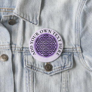 FLOWER OF LIFE - Sacred Geometry Symbol full 1 7.5 Cm Round Badge