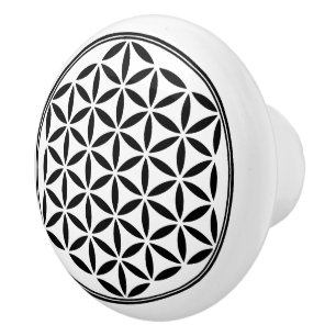FLOWER OF LIFE - Sacred Geometry Symbol full 1 Ceramic Knob