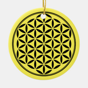 FLOWER OF LIFE - Sacred Geometry Symbol full 1 Ceramic Ornament